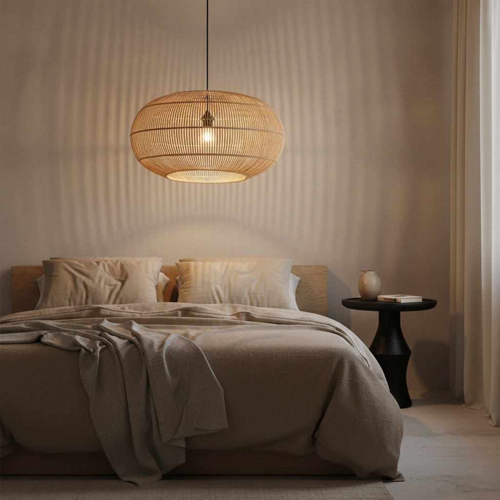 Luna suspension en rotin Orbit - Ø 62 x 37 cm