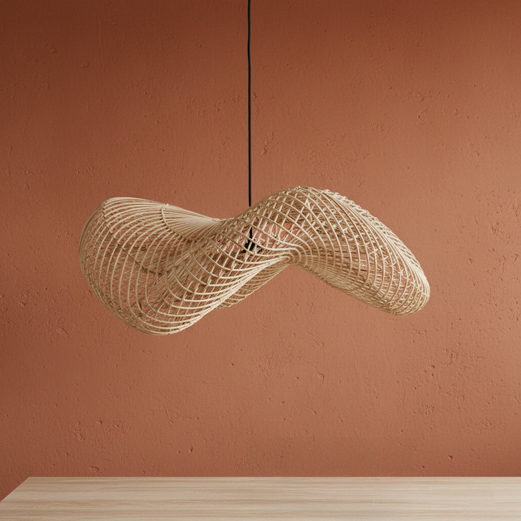 Wave Rattan Suspension Lamp L - Ø 71 x 26 cm