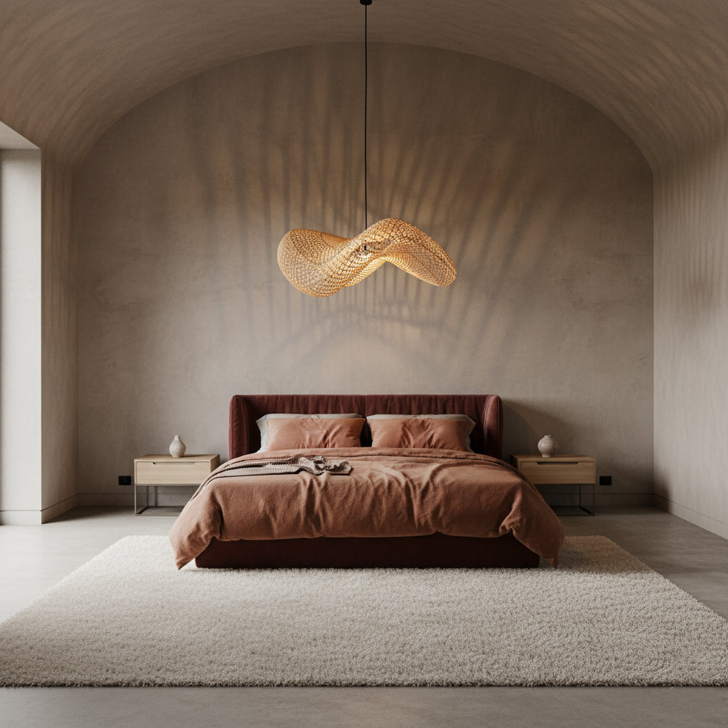 Wave Rattan Suspension Lamp L - Ø 71 x 26 cm