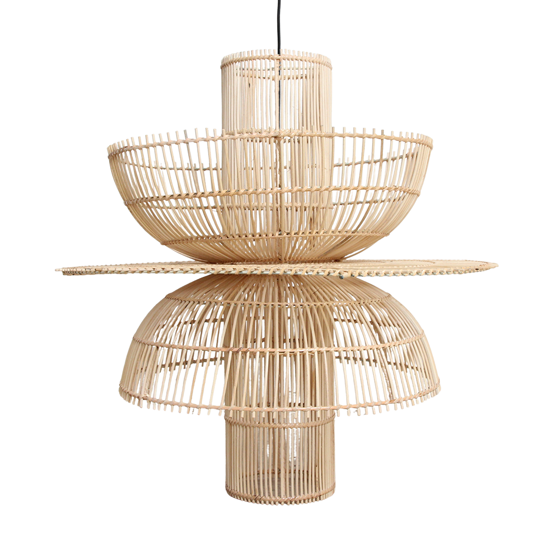 Suspension Saturn en rotin - Ø 65 x 63 cm