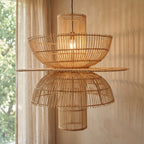 Suspension Saturn en rotin - Ø 65 x 63 cm