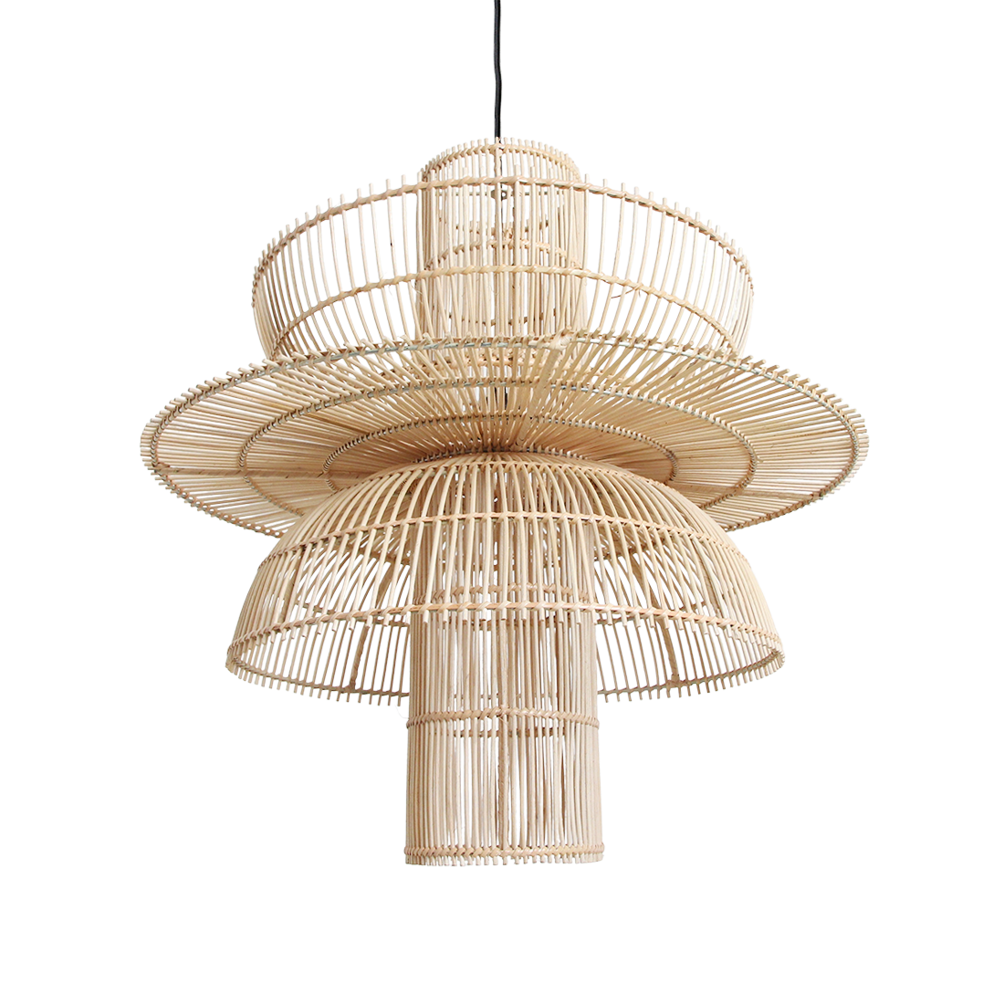 Suspension Saturn en rotin - Ø 65 x 63 cm