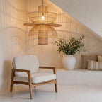 Suspension Saturn en rotin - Ø 65 x 63 cm