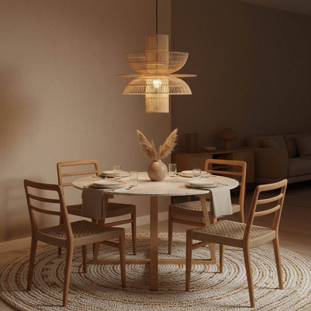 Suspension Saturn en rotin - Ø 65 x 63 cm