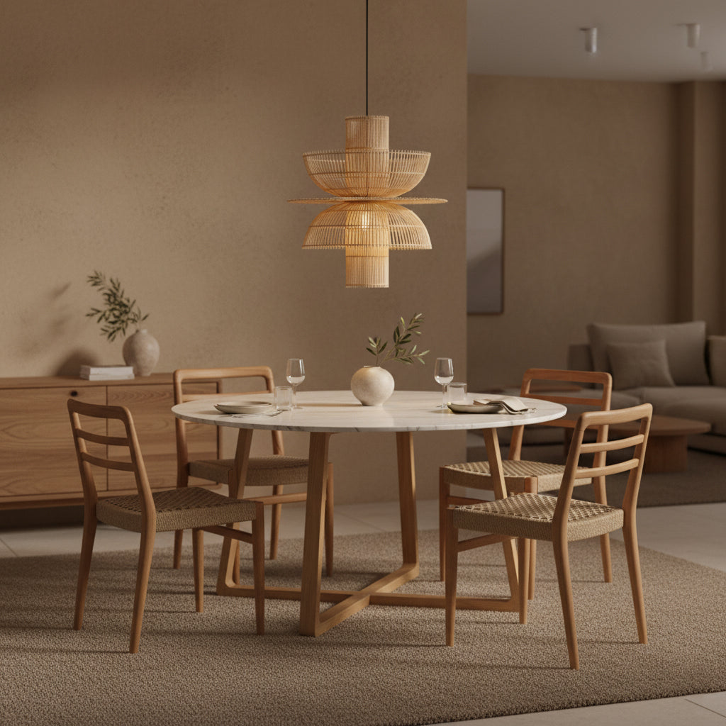 Saturn rattan pendant light - Ø 65 x 63 cm