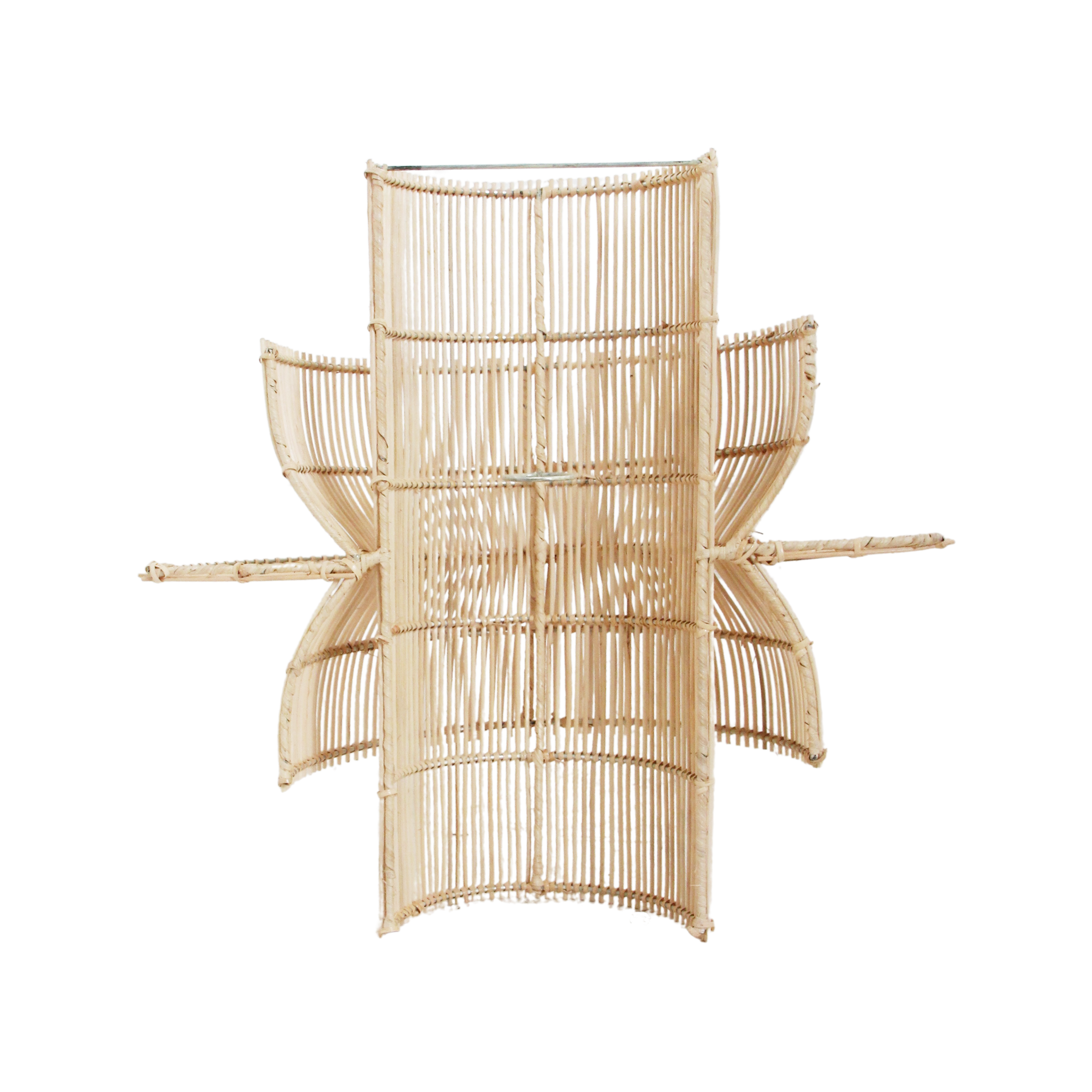 Lampe murale Saturn en rotin - 33 x 52 x 55 cm