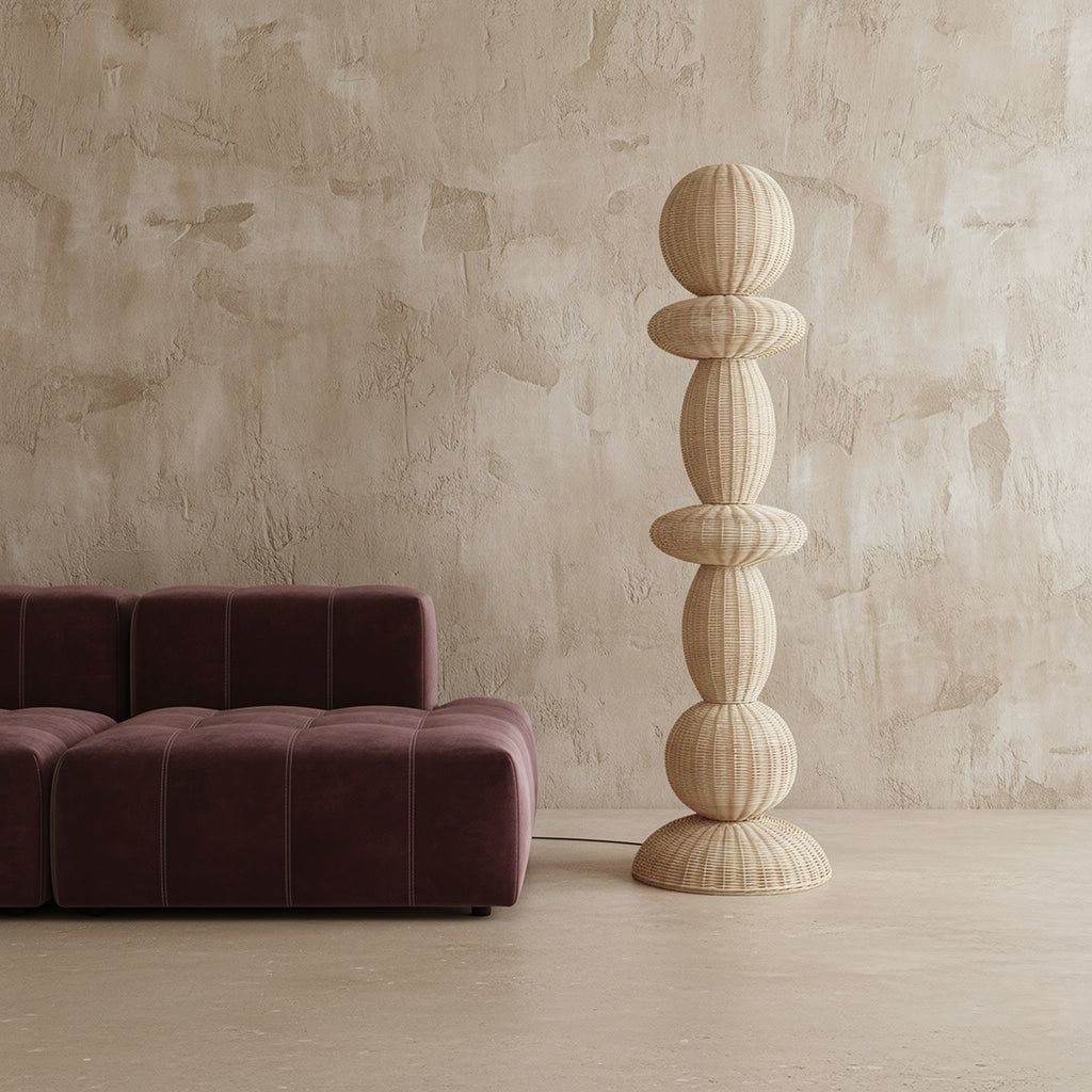 Tao rattan floor lamp - 175 cm