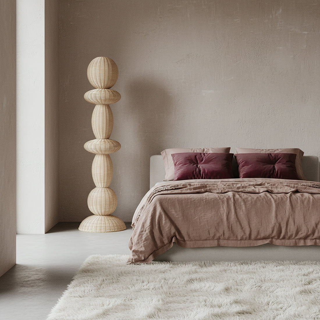 Tao rattan floor lamp - 175 cm