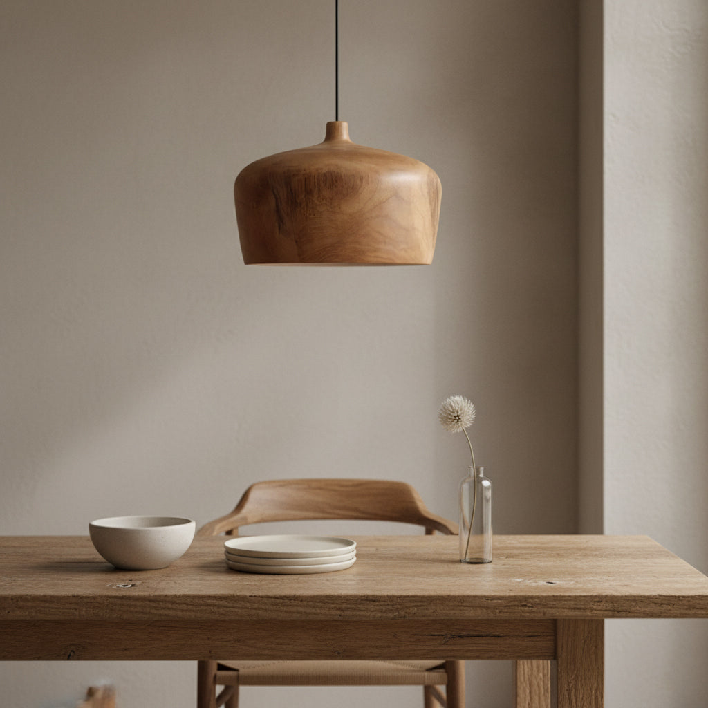 Sirocco suspension en teck Dome - Ø 30 x 20 cm
