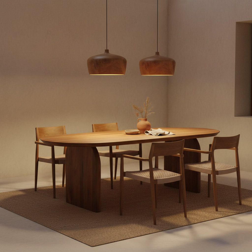 Sirocco Teak Dome Pendant Light - Ø 30 x 20 cm