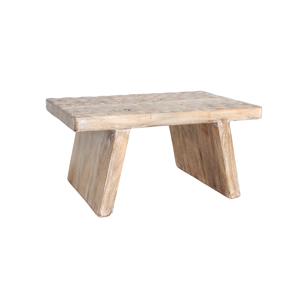 Natural mango wood side table/stool - 40x25x20 cm