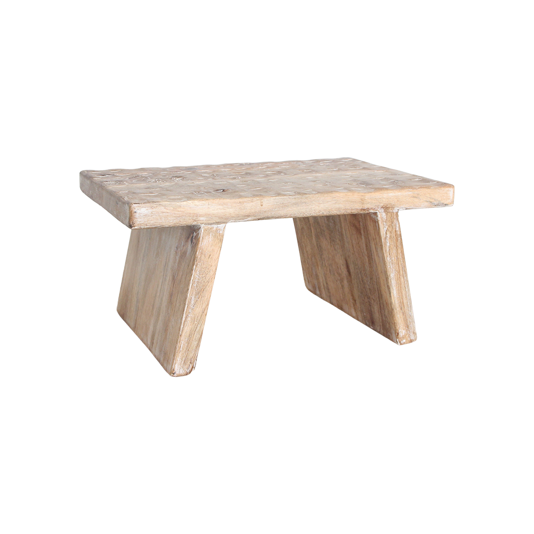 Table d'appoint/tabouret en bois de manguier naturel - 40x25x20 cm