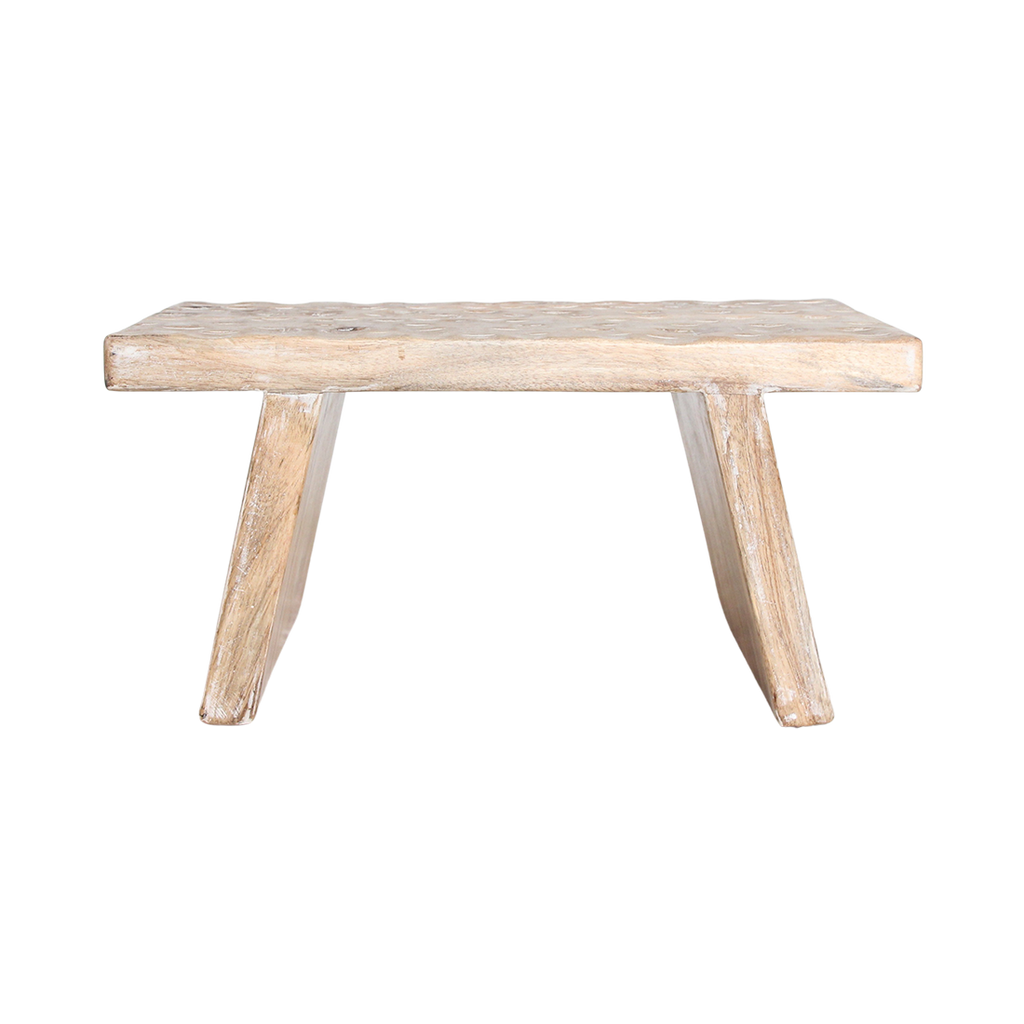 Natural mango wood side table/stool - 40x25x20 cm