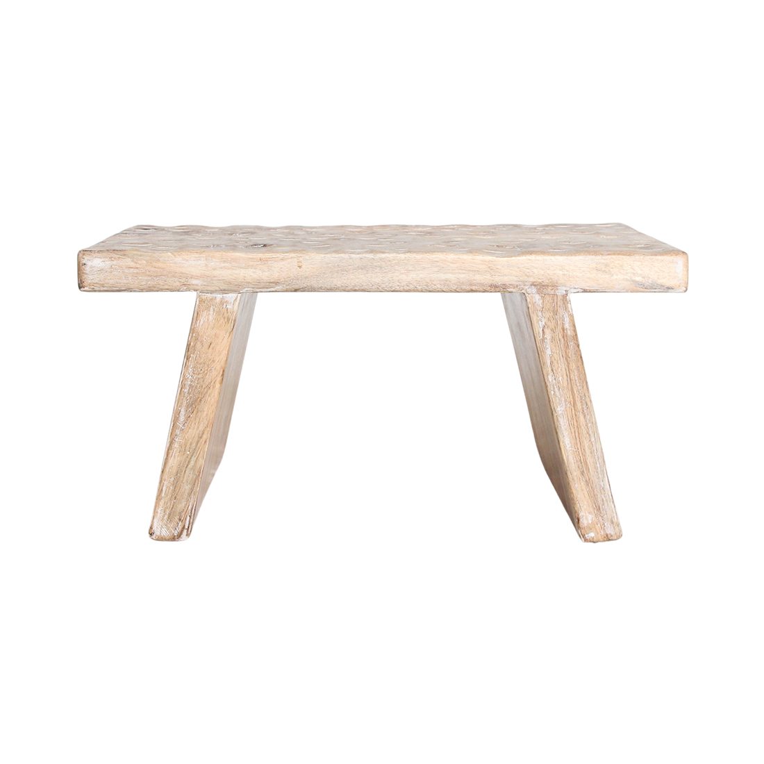 Table d'appoint/tabouret en bois de manguier naturel - 40x25x20 cm