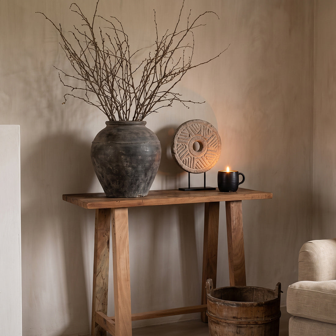 Farmwood wall/side console table - FSC certified reclaimed wood