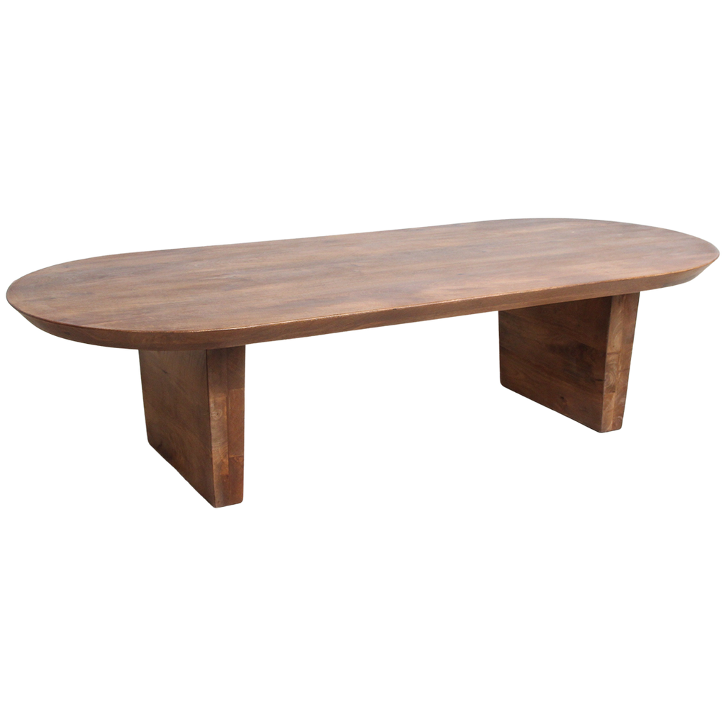 Brown round-edge coffee table