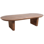 Brown round-edge coffee table