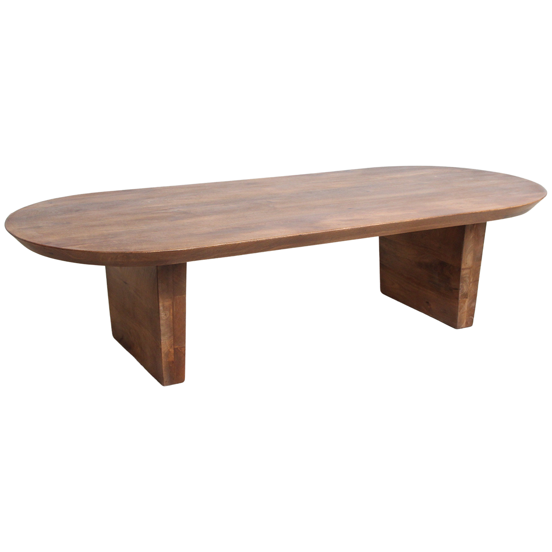 Table basse marron à bord arrondi