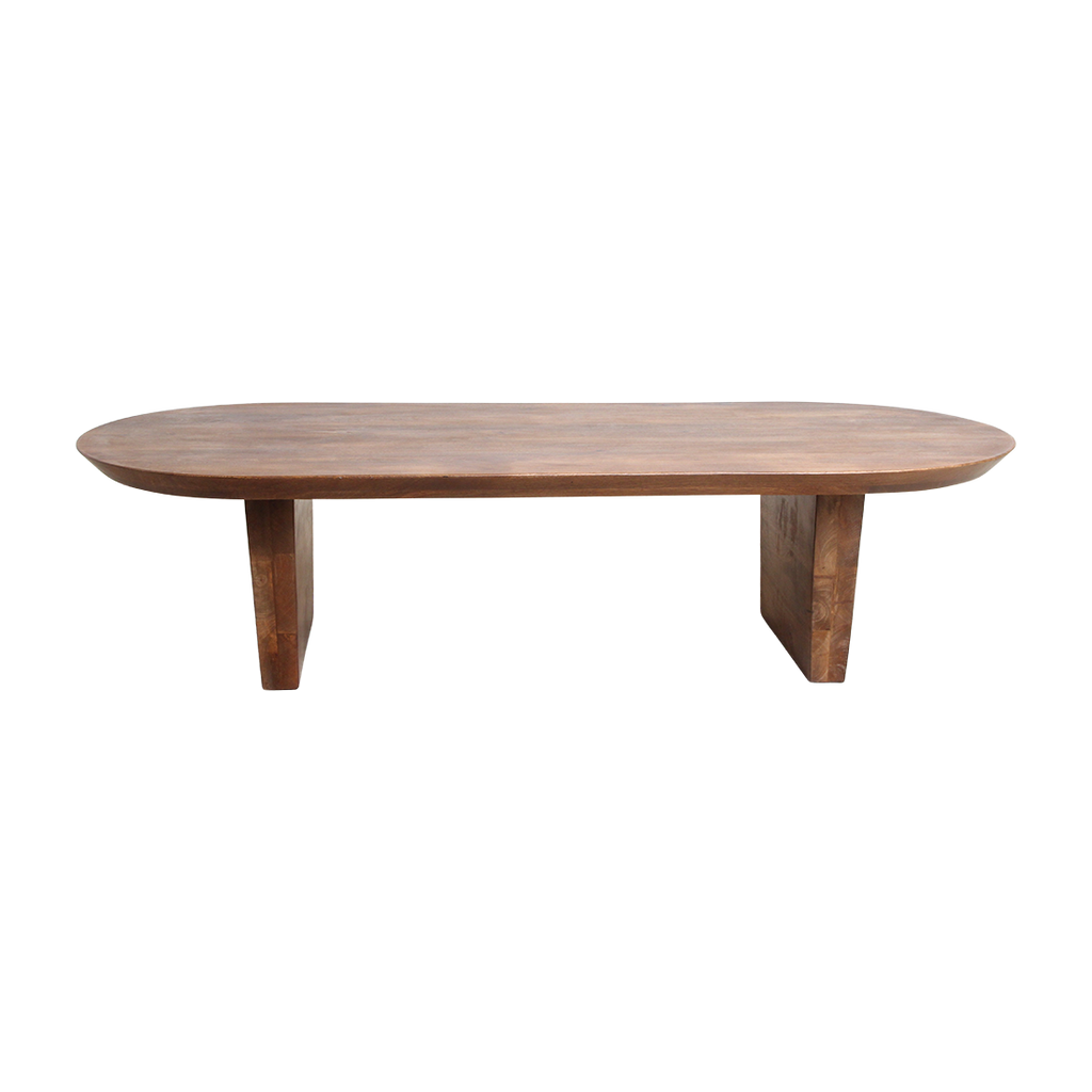 Brown round-edge coffee table