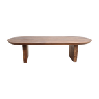 Brown round-edge coffee table