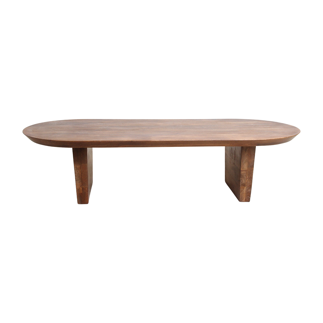Table basse marron à bord arrondi