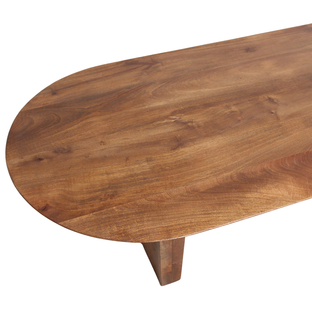 Brown round-edge coffee table
