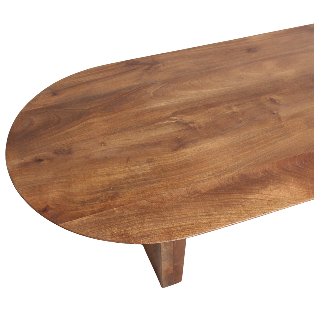 Table basse marron à bord arrondi