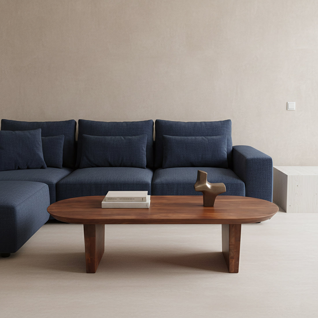 Brown round-edge coffee table