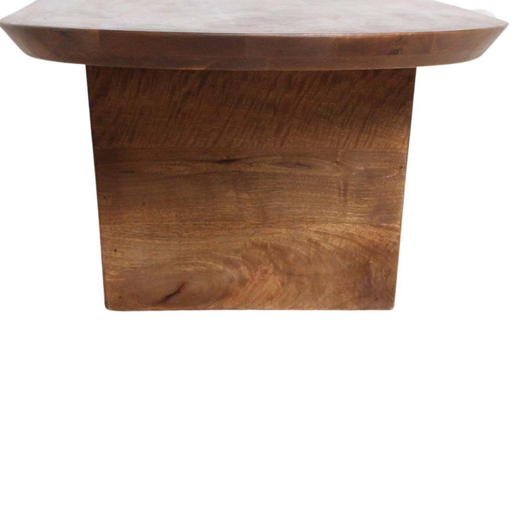 Brown round-edge coffee table