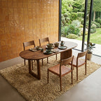 Round-edged dining table - brown - 200 - mixed base