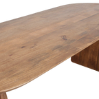 Round-edged dining table - brown - 200 - mixed base