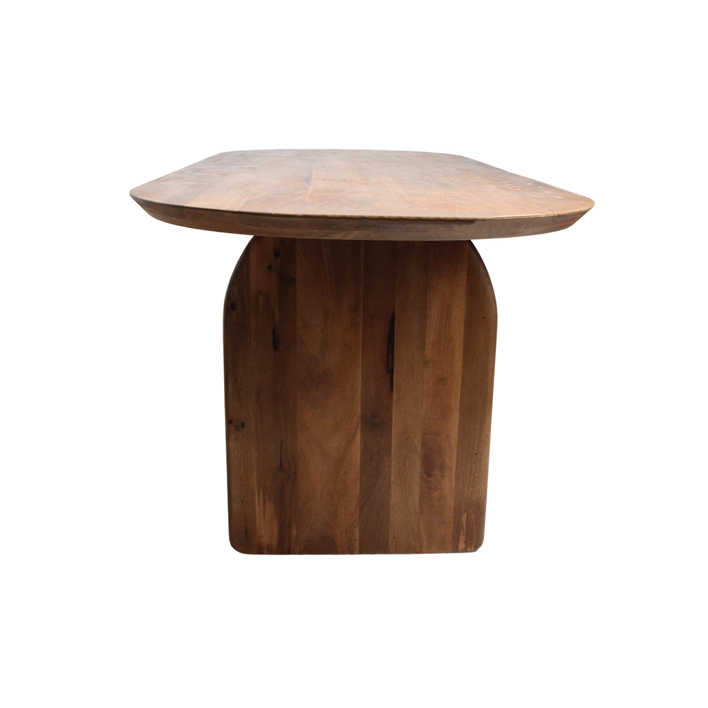 Round-edged dining table - brown - 200 - mixed base