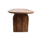 Round-edged dining table - brown - 200 - mixed base
