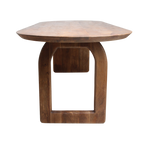 Round-edged dining table - brown - 200 - mixed base