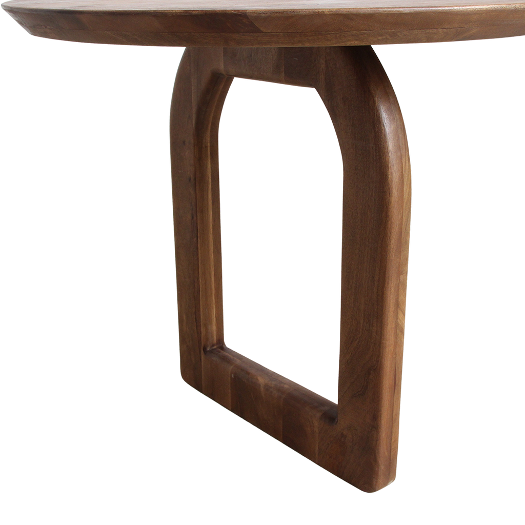 Round-edged dining table - brown - 200 - mixed base