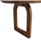 Round-edged dining table - brown - 200 - mixed base