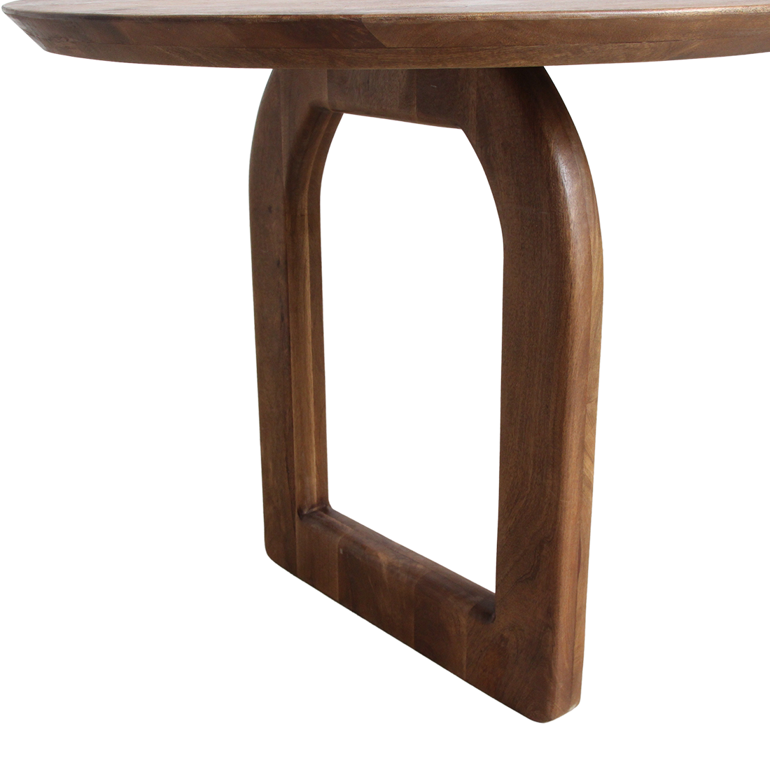 Round-edged dining table - brown - 200 - mixed base