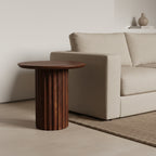 Brown Inverted Bullnose Side Table Ø 50 cm