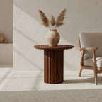 Brown Inverted Bullnose Side Table Ø 50 cm