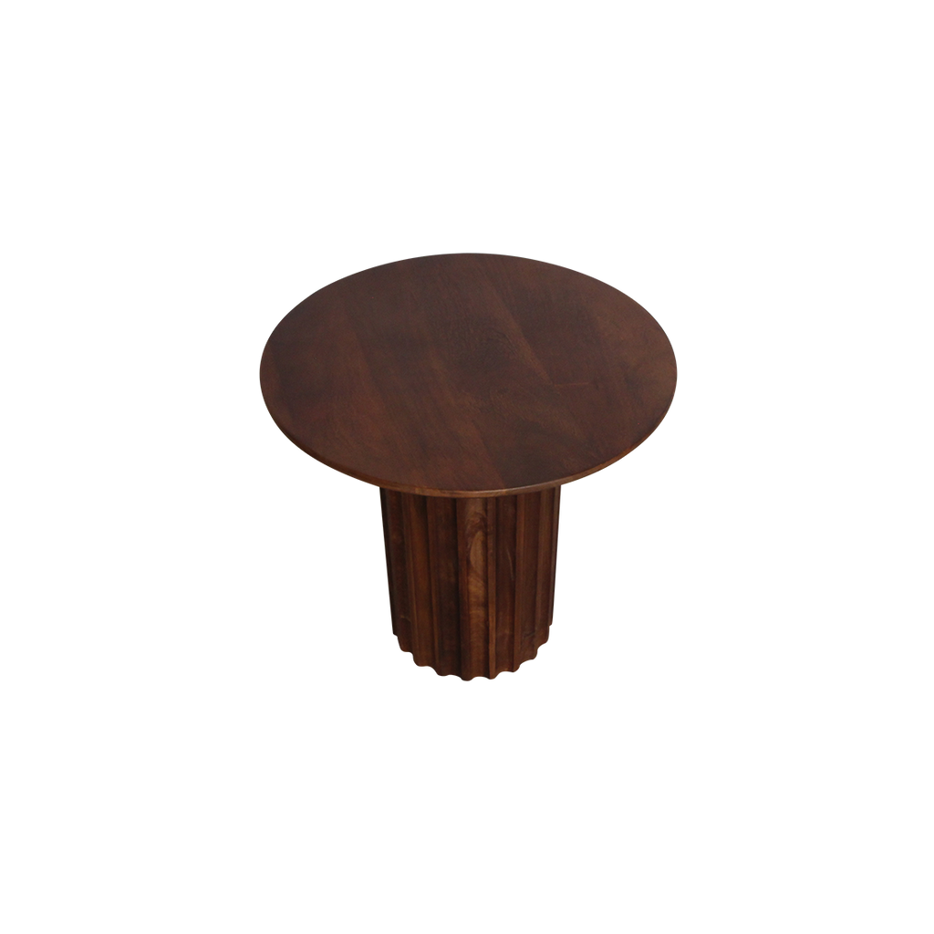 Brown Inverted Bullnose Side Table Ø 50 cm