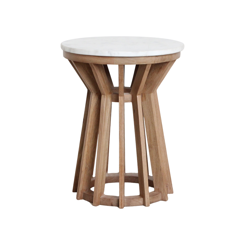 Sarawak marble side table - white