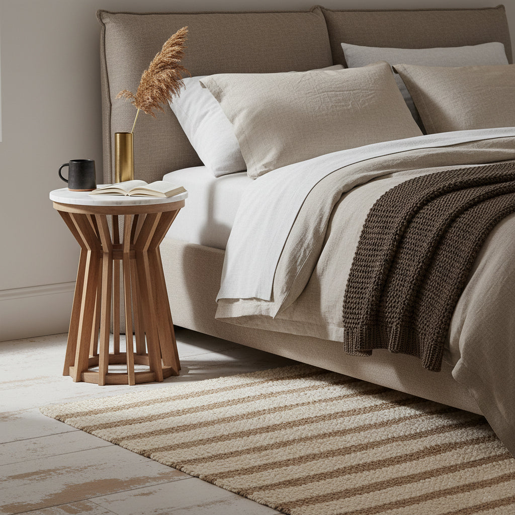Sarawak marble side table - white