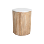 Malakka Marble Side Table - white