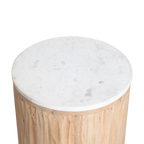 Malakka Marble Side Table - white