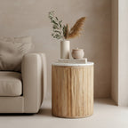 Malakka Marble Side Table - white