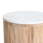 Malakka Marble Side Table - white