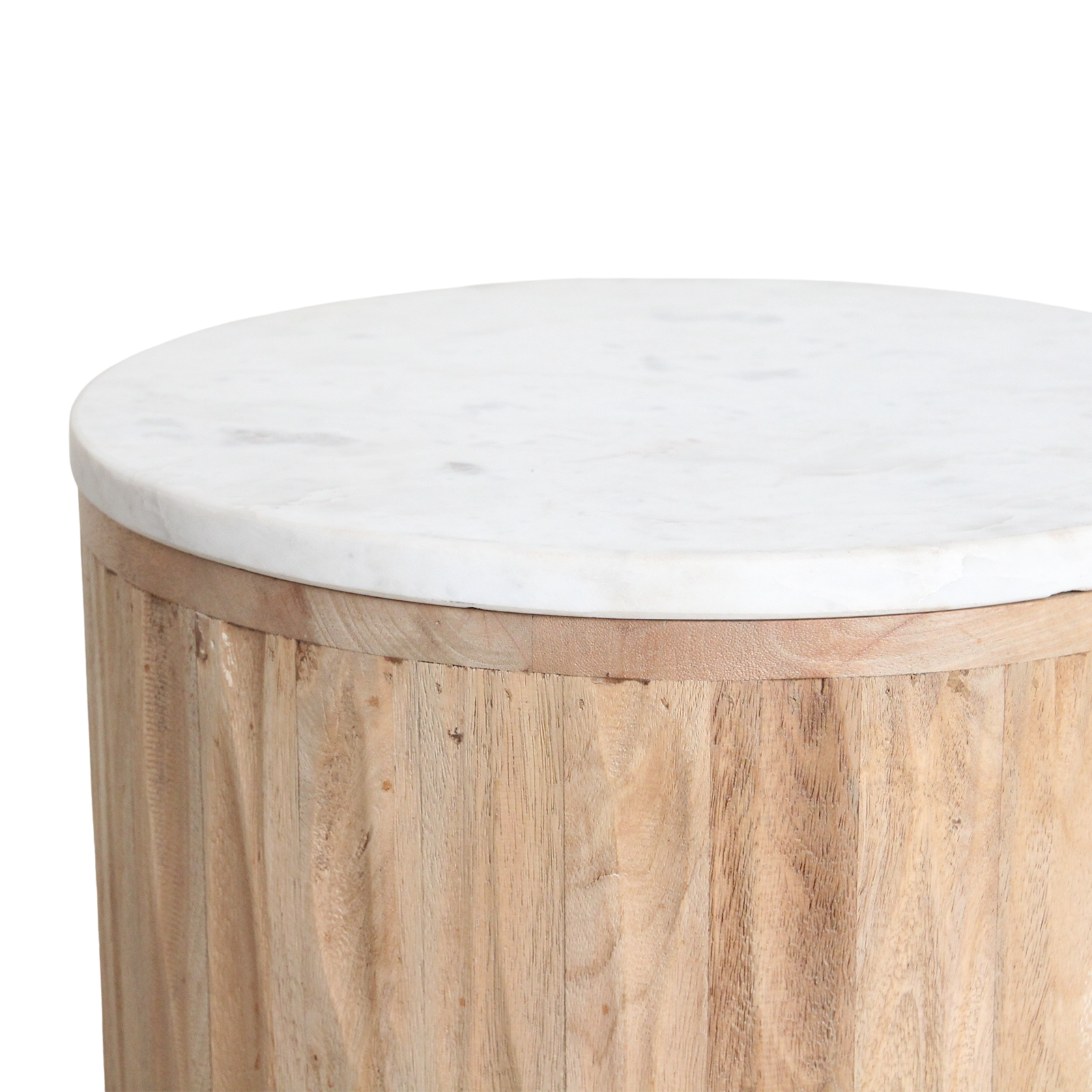 Malakka Marble Side Table - white