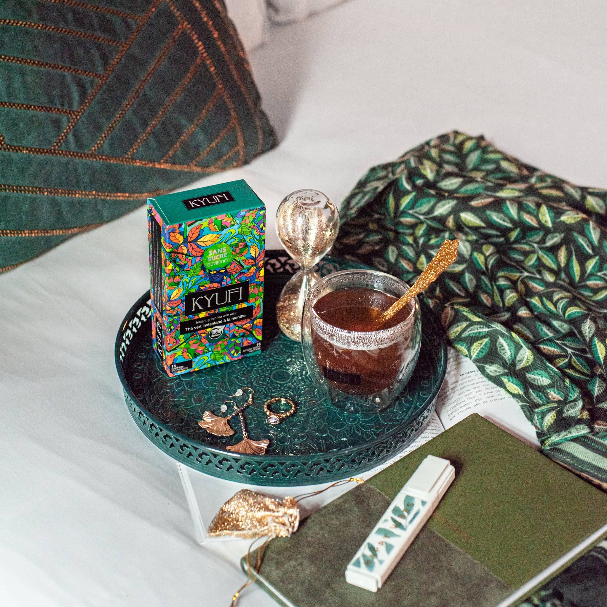Thé vert instantané à la menthe sans sucre