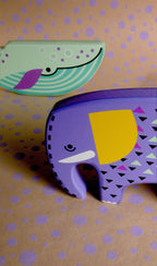 Totem éléphant en bois