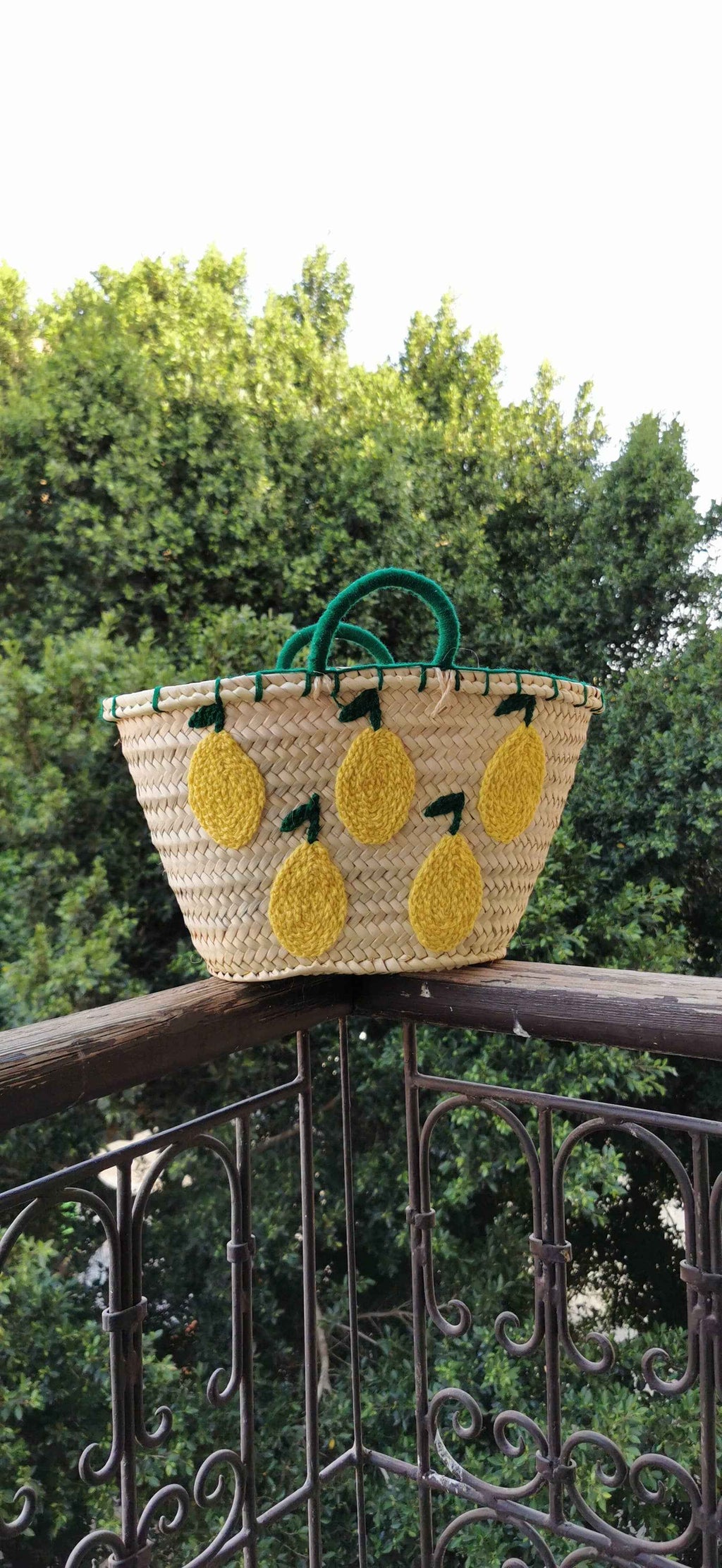 Sac panier français en feuille de palmier naturelle, fait main